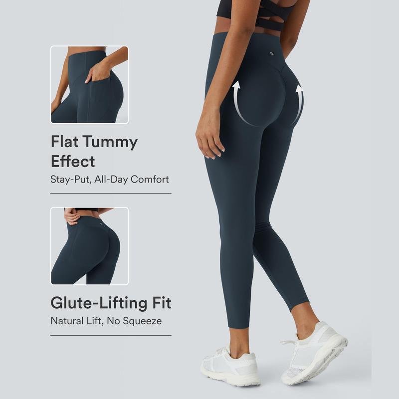 High Waisted Scrunch Butt Lifting Leggings with Tummy Control & Side Pockets