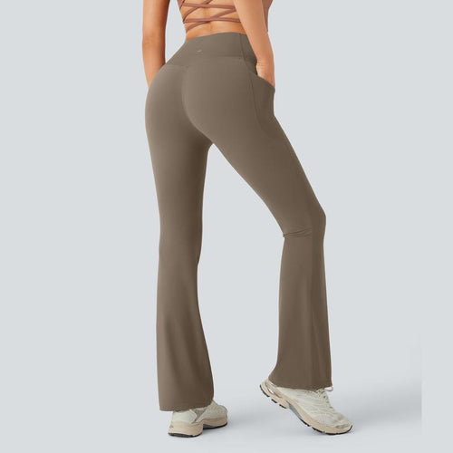 High Waisted Tummy Control Bootcut Yoga Leggings with Pockets