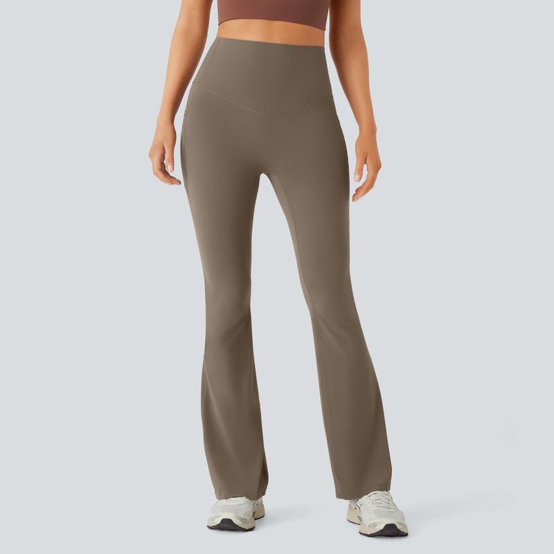 High Waisted Tummy Control Bootcut Yoga Leggings with Pockets