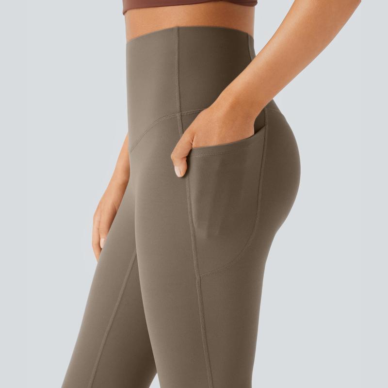 High Waisted Tummy Control Bootcut Yoga Leggings with Pockets