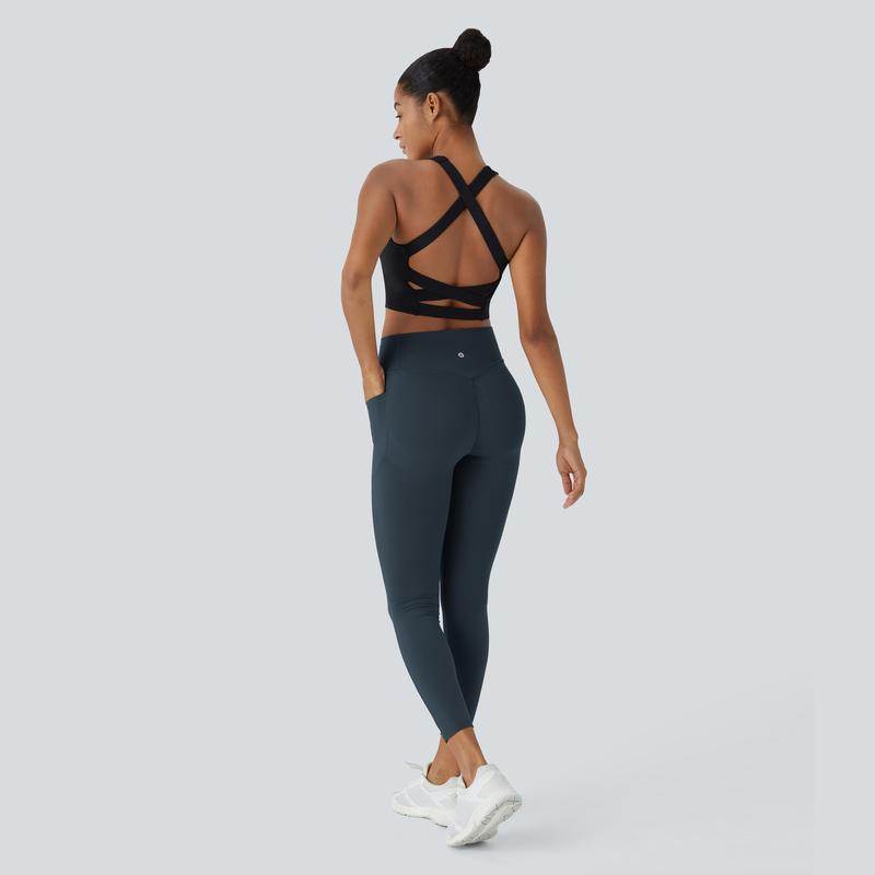 High Waisted Scrunch Butt Lifting Leggings with Tummy Control & Side Pockets