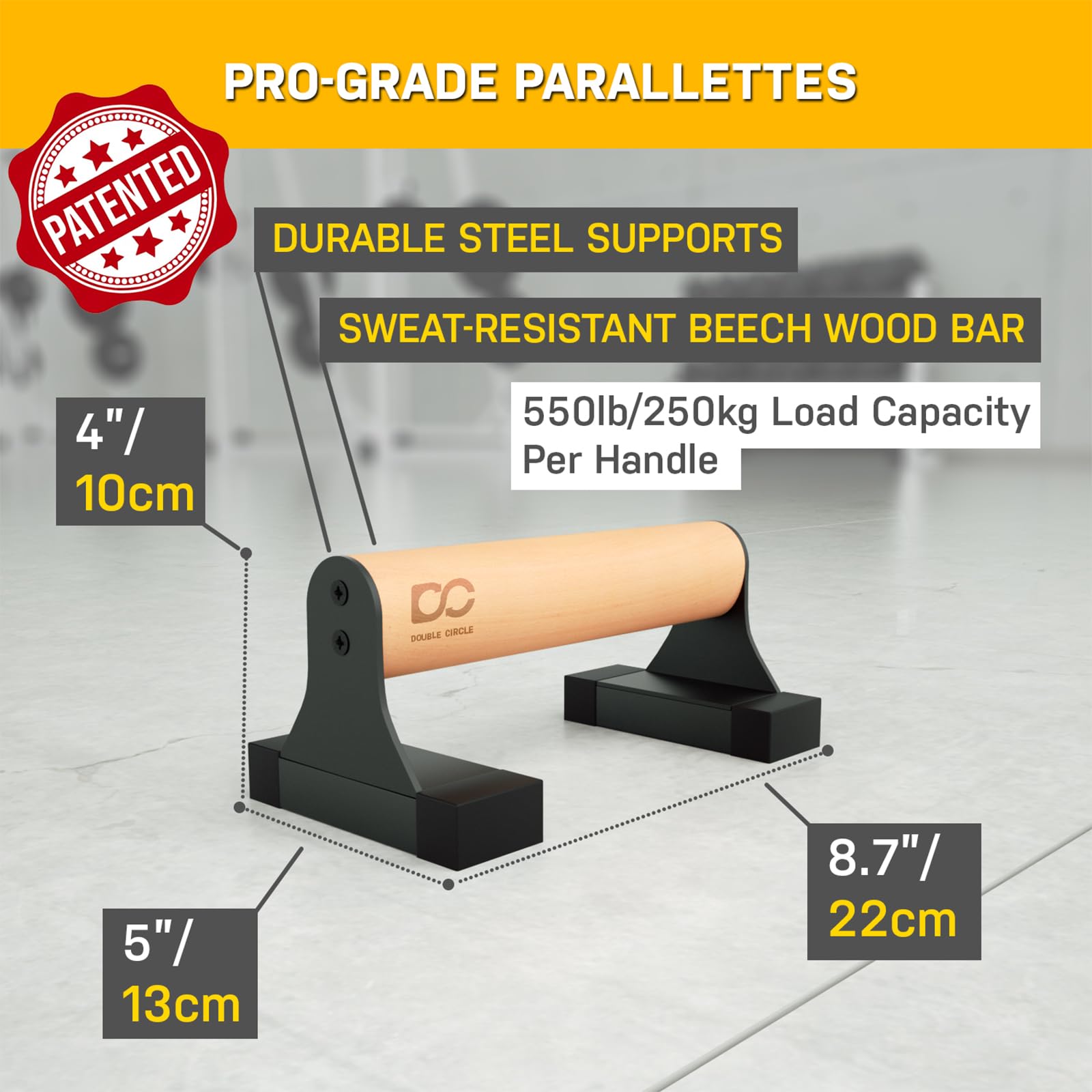 Wooden Non‑Slip Parallettes Push Up Bars