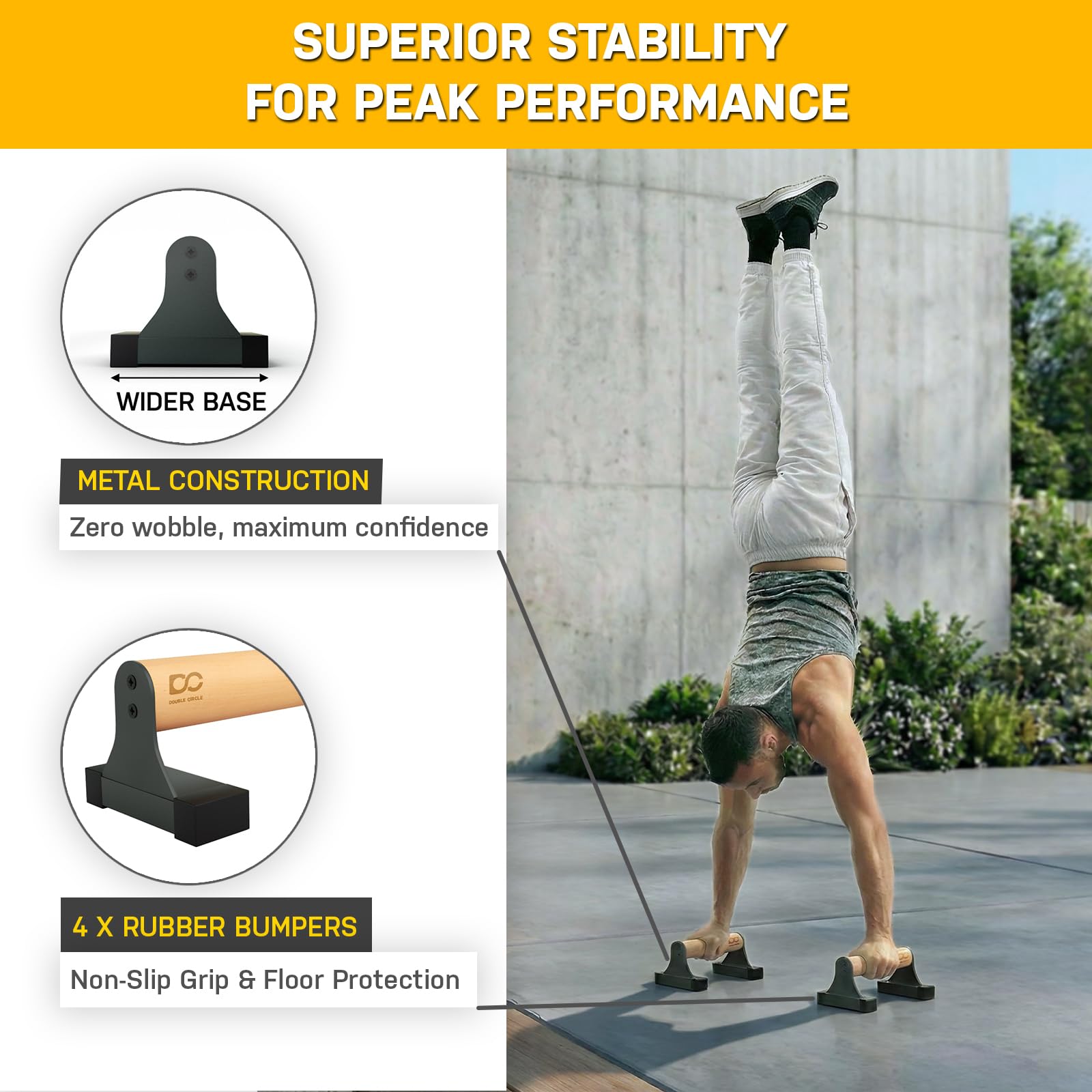 Wooden Non‑Slip Parallettes Push Up Bars